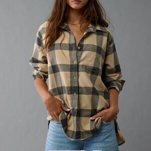 AE Oversized Plaid Button Up Shirt